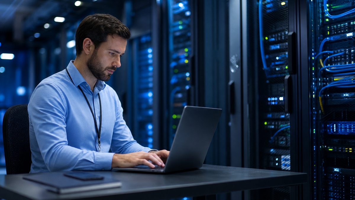 IT-аутсорсинг — специалист в серверной комнате